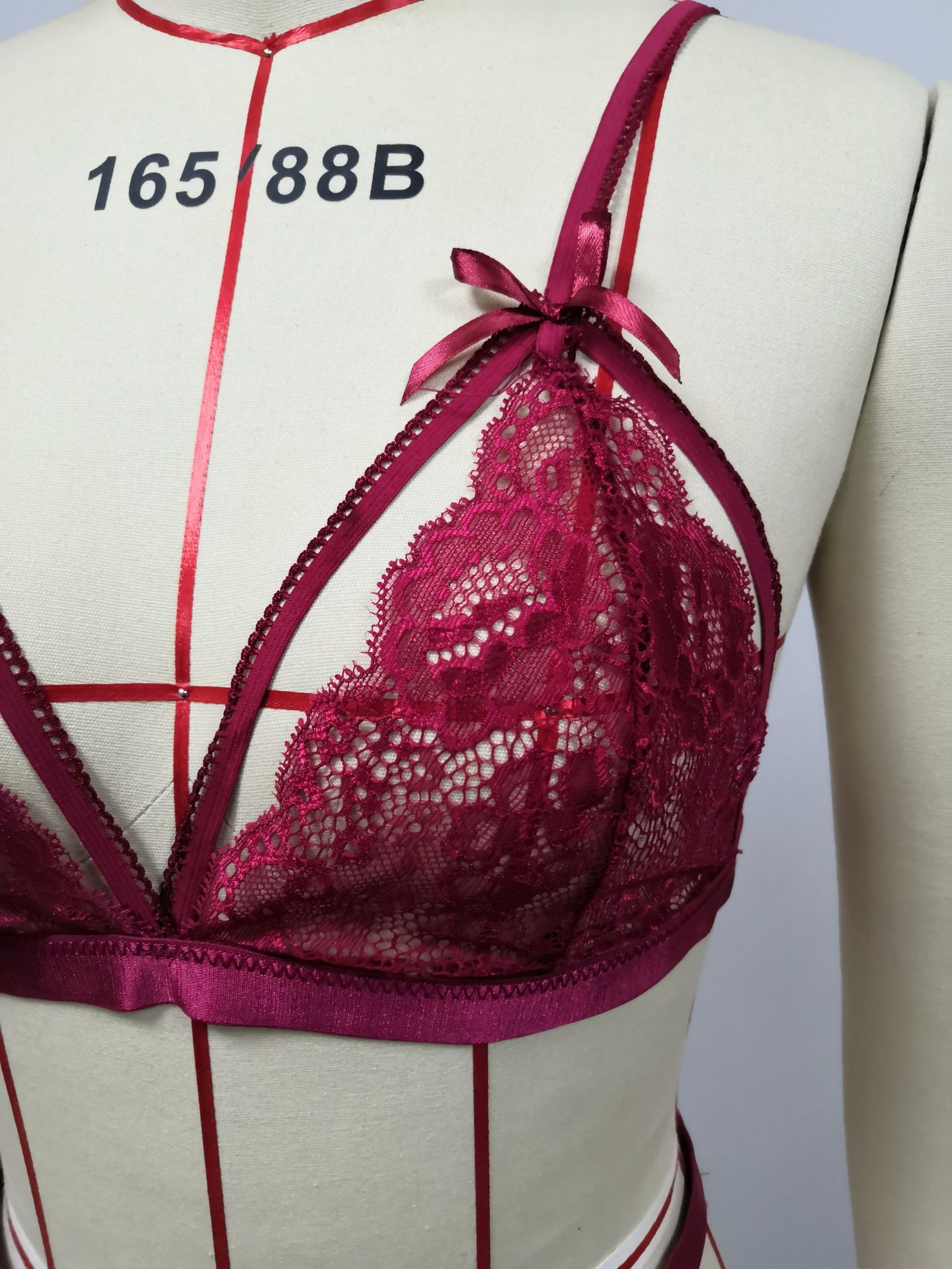 Sheer Lace Strappy Bra and Garter Belt Set with Thong 22 O1CN01OYZ0Bm28n3mkoypUU 3573497976 0 cib