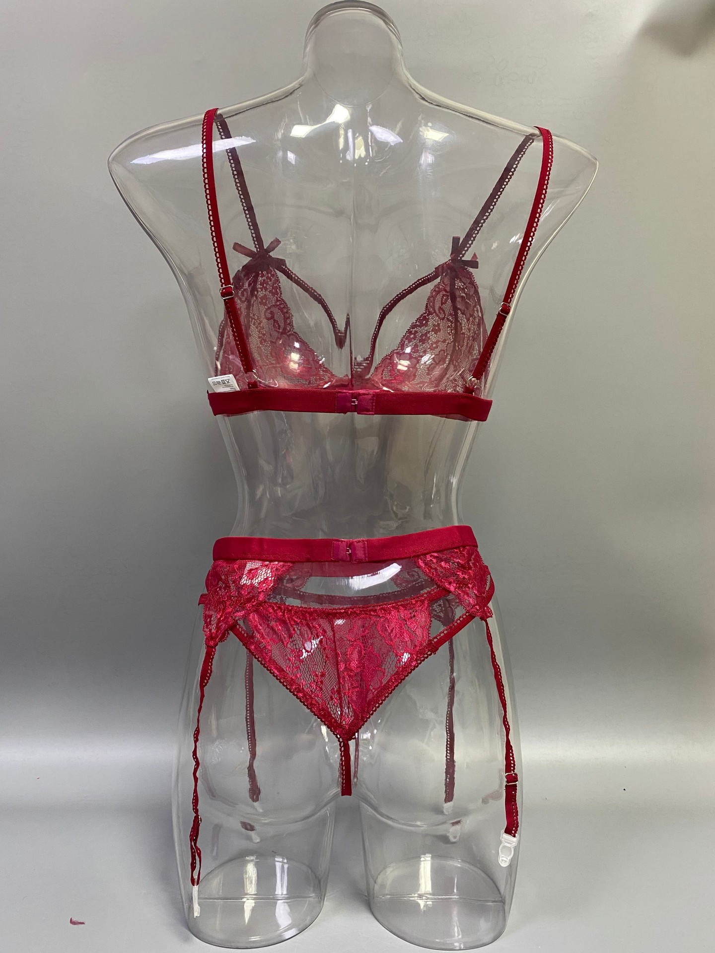 Sheer Lace Strappy Bra and Garter Belt Set with Thong 20 O1CN01z6kGLt28n3mfLZbdS 3573497976 0 cib
