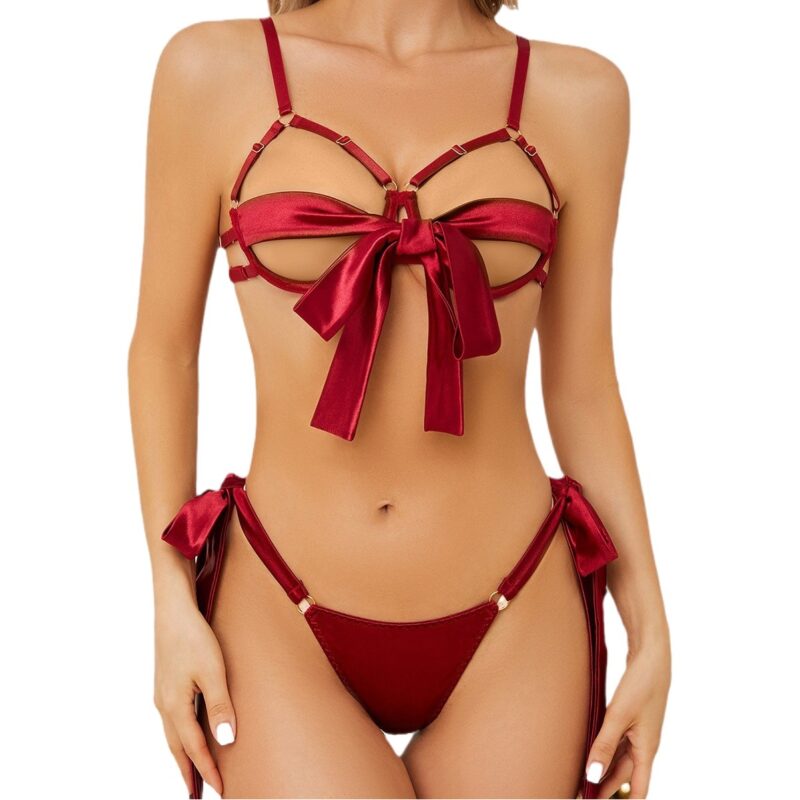 Sexy Lingerie Suit Christmas Bow Passion Temptation Uniform Women
